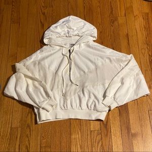 Cream quarter zip hoodie
